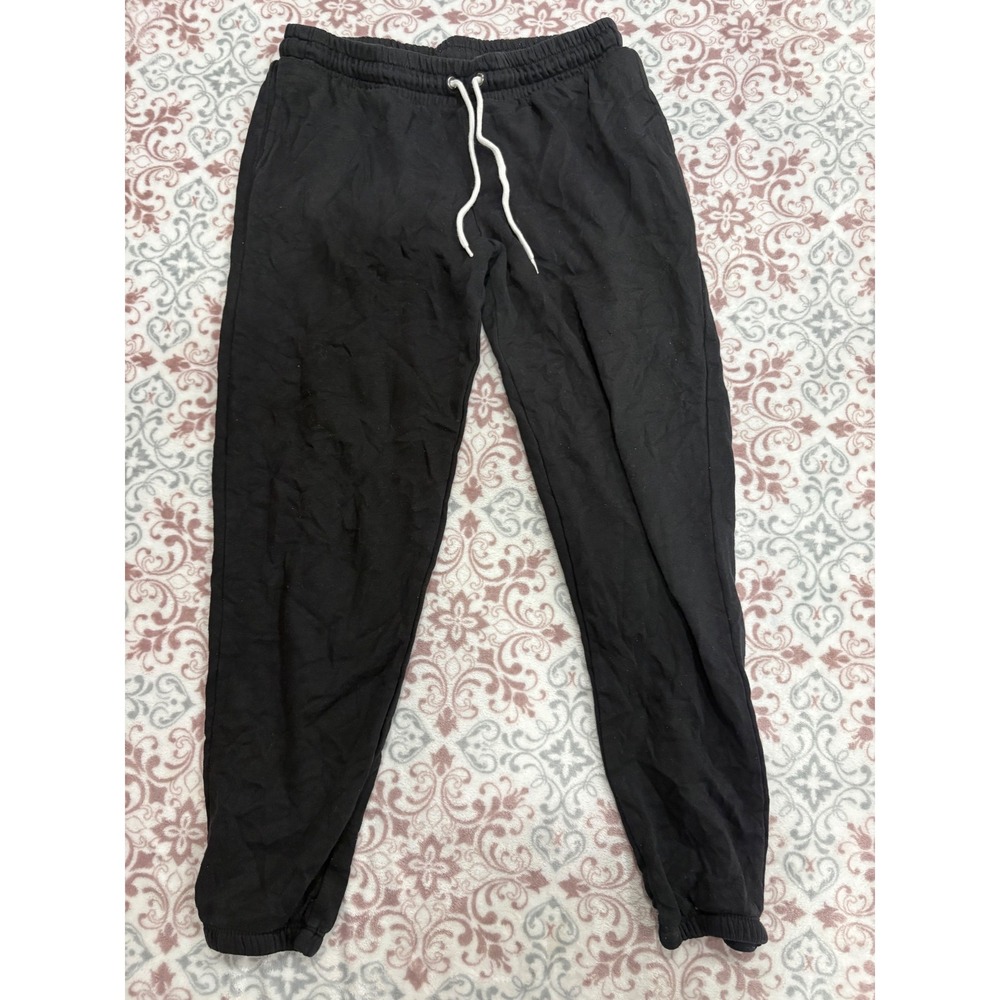Old Navy Mens Small Black Jogger Sweatpants Drawstring Elastic Waist Tapered